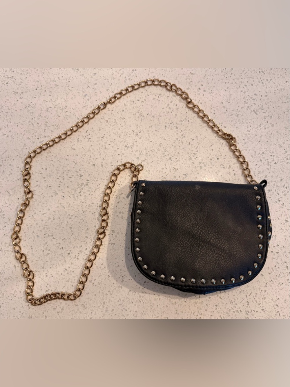 Black & Gold Studded Crossbody Bag